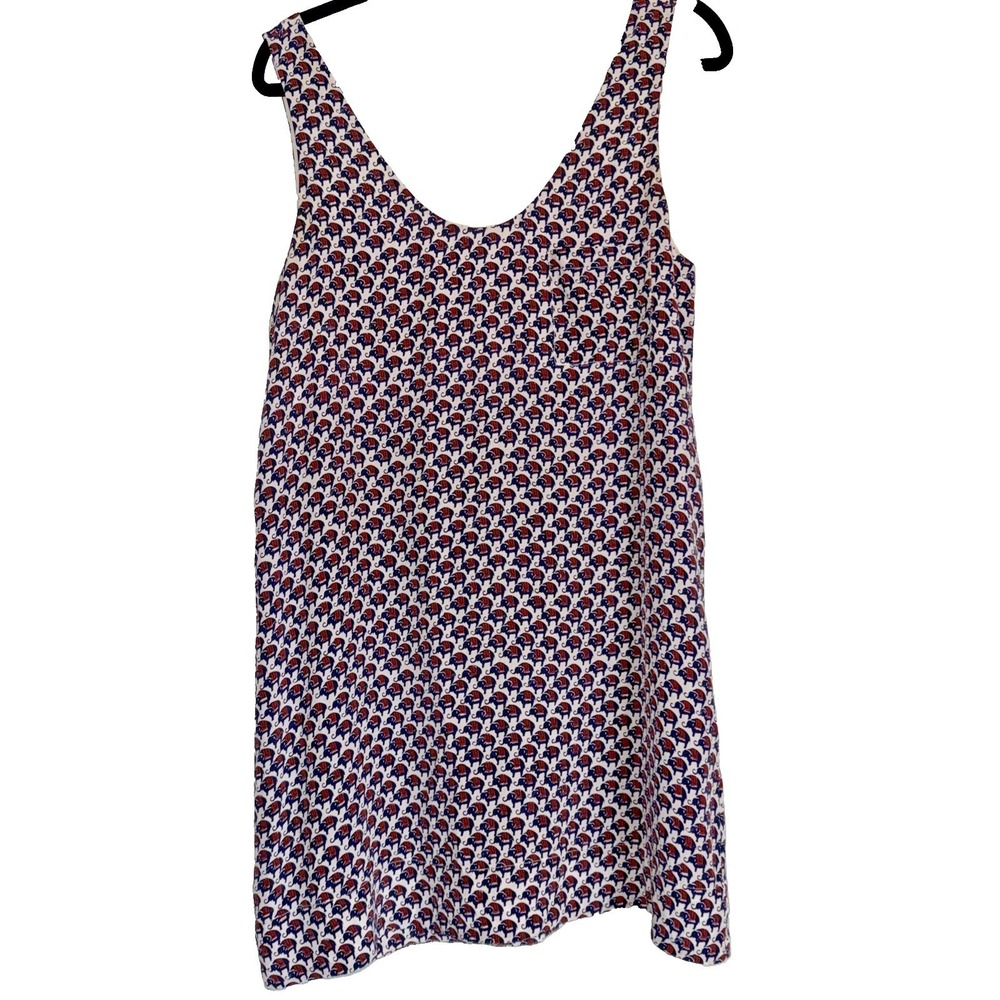 Joie Silk Dress M Elephant Print Boho Whimsical Safari Sleeveless Shift - Picture 2 of 13